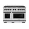 Autograph Edition 48 In. 6.7 Cu. Ft. Paramount Double Oven Gas Range With 8 Burner Cooktop In Satin Stainless Steel And Matte Black Accents