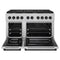 Autograph Edition 48 In. 6.7 Cu. Ft. Paramount Double Oven Gas Range With 8 Burner Cooktop In Satin Stainless Steel And Matte Black Accents