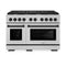 Autograph Edition 48 In. 6.7 Cu. Ft. Paramount Double Oven Gas Range With 8 Burner Cooktop In Satin Stainless Steel And Matte Black Accents