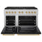Autograph Edition 48 In. 6.7 Cu. Ft. Paramount Double Oven Gas Range With 8 Burner Cooktop In Satin Stainless Steel With Black Matte Doors And Champagne Bronze Accents
