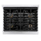 Autograph Edition 30 In. 4.2 Cu. Ft. 4 Burner Paramount Gas Range With Convection Gas Oven In Satin Stainless Steel With White Matte Door And Polished Gold Accents
