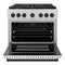 Autograph Edition 36 In. 5.2 Cu. Ft. Paramount Gas Range With 6 Burner Cooktop And Convection Gas Oven In Satin Stainless Steel With White Matte Door And Matte Black Accents