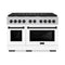 Autograph Edition 48 In. 6.7 Cu. Ft. Paramount Double Oven Gas Range With 8 Burner Cooktop In Satin Stainless Steel With White Matte Doors And Matte Black Accents