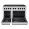 Autograph Edition 48 In. 6.7 Cu. Ft. Paramount Double Oven Gas Range With 8 Burner Cooktop In Satin Stainless Steel With White Matte Doors And Matte Black Accents