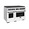 Autograph Edition 48 In. 6.7 Cu. Ft. Paramount Double Oven Gas Range With 8 Burner Cooktop In Satin Stainless Steel With White Matte Doors And Matte Black Accents