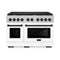 Autograph Edition 48 In. 6.7 Cu. Ft. Paramount Double Oven Gas Range With 8 Burner Cooktop In Satin Stainless Steel With White Matte Doors And Matte Black Accents
