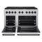Autograph Edition 48 In. 6.7 Cu. Ft. Paramount Double Oven Gas Range With 8 Burner Cooktop In Satin Stainless Steel With White Matte Doors And Matte Black Accents