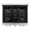 30 In. 4.2 Cu. Ft. Paramount Gas Range With 4 Burner Cooktop And Convection Gas Oven In Stainless Steel With White Matte Door
