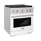 30 In. 4.2 Cu. Ft. Paramount Gas Range With 4 Burner Cooktop And Convection Gas Oven In Stainless Steel With White Matte Door