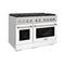 48 In. 6.7 Cu. Ft. Paramount Double Oven Gas Range With 8 Burner Cooktop In Stainless Steel With White Matte Doors