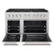 48 In. 6.7 Cu. Ft. Paramount Double Oven Gas Range With 8 Burner Cooktop In Stainless Steel With White Matte Doors