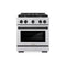 Autograph Edition 30 In. 4.2 Cu. Ft. Paramount Gas Range With 4 Burner Cooktop And Convection Gas Oven In Stainless Steel And Matte Black Accents