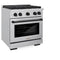 Autograph Edition 30 In. 4.2 Cu. Ft. Paramount Gas Range With 4 Burner Cooktop And Convection Gas Oven In Stainless Steel And Matte Black Accents