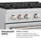 Autograph Edition 36 In. 5.2 Cu. Ft. Paramount Gas Range With 6 Burner Cooktop And Convection Gas Oven In Stainless Steel With Polished Gold Helix Handle And Knob Accents