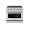 Autograph Edition 36 In. 5.2 Cu. Ft. Paramount Gas Range With 6 Burner Cooktop And Convection Gas Oven In Stainless Steel With Polished Nickel Helix Handle And Knob Accents