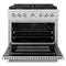 Autograph Edition 36 In. 5.2 Cu. Ft. Paramount Gas Range With 6 Burner Cooktop And Convection Gas Oven In Stainless Steel With Polished Nickel Helix Handle And Knob Accents