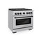 Autograph Edition 36 In. 5.2 Cu. Ft. Paramount Gas Range With 6 Burner Cooktop And Convection Gas Oven In Stainless Steel And Matte Black Accents
