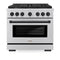 Autograph Edition 36 In. 5.2 Cu. Ft. Paramount Gas Range With 6 Burner Cooktop And Convection Gas Oven In Stainless Steel And Matte Black Accents
