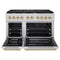Autograph Edition 48 In. 6.7 Cu. Ft. Paramount Double Oven Gas Range With 8 Burner Cooktop In Stainless Steel And Polished Gold Accents