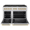 Autograph Edition 48 In. 6.7 Cu. Ft. Paramount Double Oven Gas Range With 8 Burner Cooktop In Stainless Steel And Champagne Bronze Helix Handles And Knob Accents