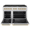 Autograph Edition 48 In. 6.7 Cu. Ft. Paramount Double Oven Gas Range With 8 Burner Cooktop In Stainless Steel And Polished Gold Helix Handles And Knob Accents
