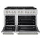 Autograph Edition 48 In. 6.7 Cu. Ft. Paramount Double Oven Gas Range With 8 Burner Cooktop In Stainless Steel And Polished Nickel Helix Handles And Knob Accents
