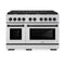 Autograph Edition 48 In. 6.7 Cu. Ft. Paramount Double Oven Gas Range With 8 Burner Cooktop In Stainless Steel And Matte Black Accents