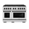 Autograph Edition 48 In. 6.7 Cu. Ft. Paramount Double Oven Gas Range With 8 Burner Cooktop In Stainless Steel And Matte Black Accents