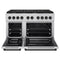 Autograph Edition 48 In. 6.7 Cu. Ft. Paramount Double Oven Gas Range With 8 Burner Cooktop In Stainless Steel And Matte Black Accents