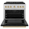 Autograph Edition 36 In. 5.2 Cu. Ft. Paramount Gas Range With 6 Burner Cooktop And Convection Gas Oven In Stainless Steel With Black Matte Door And Champagne Bronze Accents