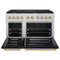 Autograph Edition 48 In. 6.7 Cu. Ft. Paramount Double Oven Gas Range With 8 Burner Cooktop In Stainless Steel With Black Matte Doors And Champagne Bronze Accents