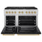 Autograph Edition 48 In. 6.7 Cu. Ft. Paramount Double Oven Gas Range With 8 Burner Cooktop In Stainless Steel With Black Matte Doors And Champagne Bronze Accents