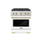 Autograph Edition 30 In. 4.2 Cu. Ft. Paramount Gas Range With 4 Burner Cooktop And Convection Gas Oven In Stainless Steel With White Matte Door And Champagne Bronze Accents