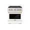 Autograph Edition 30 In. 4.2 Cu. Ft. Paramount Gas Range With 4 Burner Cooktop And Convection Gas Oven In Stainless Steel With White Matte Door And Polished Gold Accents