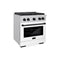 Autograph Edition 30 In. 4.2 Cu. Ft. Paramount Gas Range With 4 Burner Cooktop And Convection Gas Oven In Stainless Steel With White Matte Door And Matte Black Accents