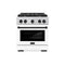 Autograph Edition 30 In. 4.2 Cu. Ft. Paramount Gas Range With 4 Burner Cooktop And Convection Gas Oven In Stainless Steel With White Matte Door And Matte Black Accents