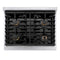 Autograph Edition 30 In. 4.2 Cu. Ft. Paramount Gas Range With 4 Burner Cooktop And Convection Gas Oven In Stainless Steel With White Matte Door And Matte Black Accents