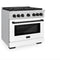 Autograph Edition 36 In. 5.2 Cu. Ft. Paramount Gas Range With 6 Burner Cooktop And Convection Gas Oven In Stainless Steel With White Matte Door And Matte Black Accents