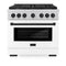 Autograph Edition 36 In. 5.2 Cu. Ft. Paramount Gas Range With 6 Burner Cooktop And Convection Gas Oven In Stainless Steel With White Matte Door And Matte Black Accents