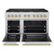 Autograph Edition 48 In. 6.7 Cu. Ft. Paramount Double Oven Gas Range With 8 Burner Cooktop In Stainless Steel With White Matte Doors And Champagne Bronze Accents