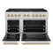 Autograph Edition 48 In. 6.7 Cu. Ft. Paramount Double Oven Gas Range With 8 Burner Cooktop In Stainless Steel With White Matte Doors And Polished Gold Accents