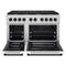 Autograph Edition 48 In. 6.7 Cu. Ft. Paramount Double Oven Gas Range With 8 Burner Cooktop In Stainless Steel With White Matte Doors And Matte Black Accents