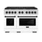 Autograph Edition 48 In. 6.7 Cu. Ft. Paramount Double Oven Gas Range With 8 Burner Cooktop In Stainless Steel With White Matte Doors And Matte Black Accents
