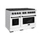 Autograph Edition 48 In. 6.7 Cu. Ft. Paramount Double Oven Gas Range With 8 Burner Cooktop In Stainless Steel With White Matte Doors And Matte Black Accents