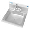 17 in. Stainless Steel Commercial Hand Sink with Gooseneck Faucet, Bowl Size 14" x 10" x 5