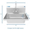 17 in. Stainless Steel Commercial Hand Sink with Gooseneck Faucet, Bowl Size 14" x 10" x 5