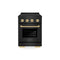 Autograph Edition 24 In. 3.2 Cu. Ft. Paramount Induction Range With 3 Element Cooktop And Electric Convection Oven In Black Stainless Steel With Champagne Bronze Accents