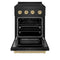 Autograph Edition 24 In. 3.2 Cu. Ft. Paramount Induction Range With 3 Element Cooktop And Electric Convection Oven In Black Stainless Steel With Champagne Bronze Accents