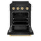 Autograph Edition 24 In. 3.2 Cu. Ft. Paramount Induction Range With 3 Element Cooktop And Electric Convection Oven In Black Stainless Steel With Polished Gold Accents