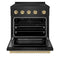 Autograph Edition 30 In. 4.2 Cu. Ft. Paramount Induction Range With 4 Element Cooktop And Electric Convection Oven In Black Stainless Steel With Champagne Bronze Accents